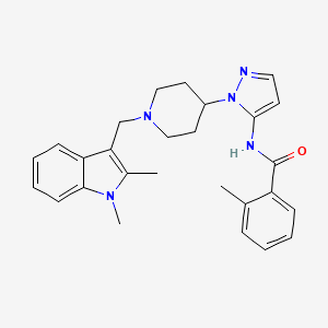 molecular formula C27H31N5O B4896748 N-(1-{1-[(1,2-dimethyl-1H-indol-3-yl)methyl]-4-piperidinyl}-1H-pyrazol-5-yl)-2-methylbenzamide 
