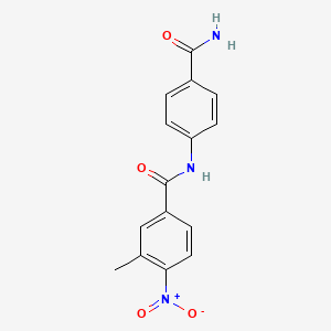 molecular formula C15H13N3O4 B4896754 N-[4-(aminocarbonyl)phenyl]-3-methyl-4-nitrobenzamide CAS No. 6098-37-9