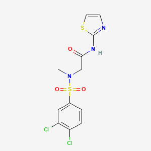 molecular formula C12H11Cl2N3O3S2 B4896788 N~2~-[(3,4-dichlorophenyl)sulfonyl]-N~2~-methyl-N~1~-1,3-thiazol-2-ylglycinamide 