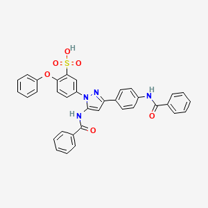 molecular formula C35H26N4O6S B4896790 5-{5-(benzoylamino)-3-[4-(benzoylamino)phenyl]-1H-pyrazol-1-yl}-2-phenoxybenzenesulfonic acid 