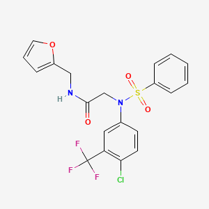 molecular formula C20H16ClF3N2O4S B4896801 N~2~-[4-chloro-3-(trifluoromethyl)phenyl]-N~1~-(2-furylmethyl)-N~2~-(phenylsulfonyl)glycinamide 