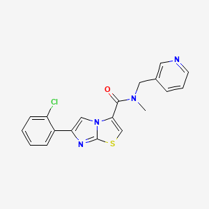 molecular formula C19H15ClN4OS B4896806 6-(2-chlorophenyl)-N-methyl-N-(3-pyridinylmethyl)imidazo[2,1-b][1,3]thiazole-3-carboxamide 
