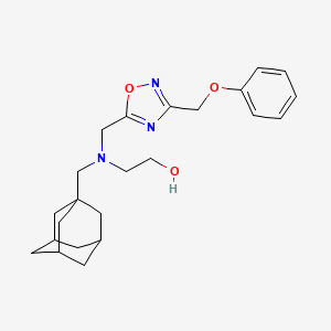 molecular formula C23H31N3O3 B4896821 2-((1-adamantylmethyl){[3-(phenoxymethyl)-1,2,4-oxadiazol-5-yl]methyl}amino)ethanol 