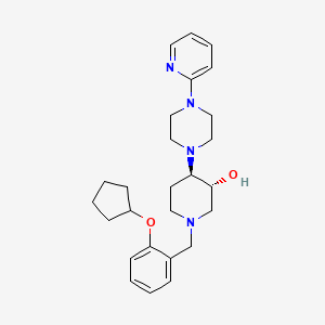 (3R*,4R*)-1-[2-(cyclopentyloxy)benzyl]-4-[4-(2-pyridinyl)-1-piperazinyl]-3-piperidinol