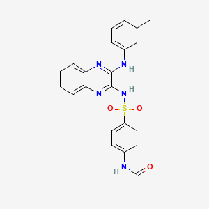 molecular formula C23H21N5O3S B4896844 N-{4-[({3-[(3-methylphenyl)amino]-2-quinoxalinyl}amino)sulfonyl]phenyl}acetamide 