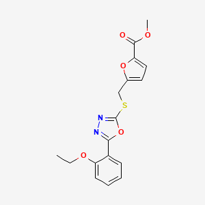 molecular formula C17H16N2O5S B4896858 methyl 5-({[5-(2-ethoxyphenyl)-1,3,4-oxadiazol-2-yl]thio}methyl)-2-furoate 