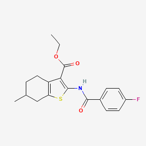 molecular formula C19H20FNO3S B4896861 ethyl 2-[(4-fluorobenzoyl)amino]-6-methyl-4,5,6,7-tetrahydro-1-benzothiophene-3-carboxylate 