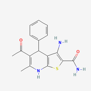 molecular formula C17H17N3O2S B4896862 5-acetyl-3-amino-6-methyl-4-phenyl-4,7-dihydrothieno[2,3-b]pyridine-2-carboxamide 