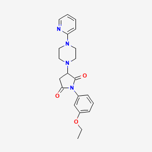molecular formula C21H24N4O3 B4896870 1-(3-ethoxyphenyl)-3-[4-(2-pyridinyl)-1-piperazinyl]-2,5-pyrrolidinedione 