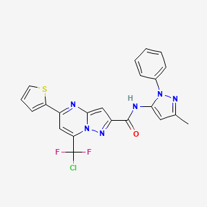 molecular formula C22H15ClF2N6OS B4896878 7-[chloro(difluoro)methyl]-N-(3-methyl-1-phenyl-1H-pyrazol-5-yl)-5-(2-thienyl)pyrazolo[1,5-a]pyrimidine-2-carboxamide 
