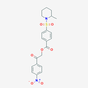 molecular formula C21H22N2O7S B4896891 2-(4-nitrophenyl)-2-oxoethyl 4-[(2-methyl-1-piperidinyl)sulfonyl]benzoate 