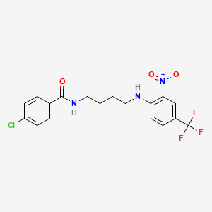 molecular formula C18H17ClF3N3O3 B4896903 4-chloro-N-(4-{[2-nitro-4-(trifluoromethyl)phenyl]amino}butyl)benzamide 