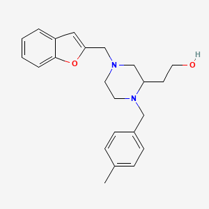 molecular formula C23H28N2O2 B4896915 2-[4-(1-benzofuran-2-ylmethyl)-1-(4-methylbenzyl)-2-piperazinyl]ethanol 