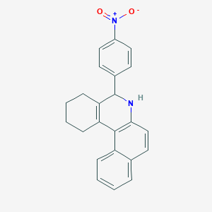 molecular formula C23H20N2O2 B4896916 5-(4-nitrophenyl)-1,2,3,4,5,6-hexahydrobenzo[a]phenanthridine 
