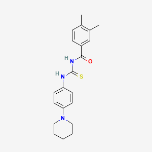 molecular formula C21H25N3OS B4896946 3,4-dimethyl-N-({[4-(1-piperidinyl)phenyl]amino}carbonothioyl)benzamide 