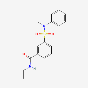 molecular formula C16H18N2O3S B4896953 N-ethyl-3-{[methyl(phenyl)amino]sulfonyl}benzamide 