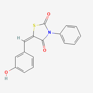 molecular formula C16H11NO3S B4896965 5-(3-hydroxybenzylidene)-3-phenyl-1,3-thiazolidine-2,4-dione 