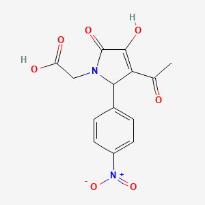 molecular formula C14H12N2O7 B4897012 [3-acetyl-4-hydroxy-2-(4-nitrophenyl)-5-oxo-2,5-dihydro-1H-pyrrol-1-yl]acetic acid CAS No. 5789-11-7