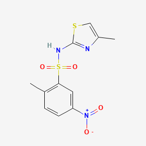 molecular formula C11H11N3O4S2 B4897044 2-methyl-N-(4-methyl-1,3-thiazol-2-yl)-5-nitrobenzenesulfonamide 