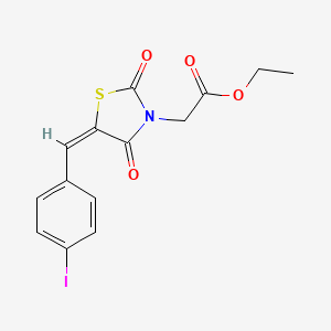 ethyl 2-[(5E)-5-[(4-iodophenyl)methylidene]-2,4-dioxo-1,3-thiazolidin-3-yl]acetate