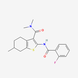 molecular formula C19H21FN2O2S B4897134 2-[(2-fluorobenzoyl)amino]-N,N,6-trimethyl-4,5,6,7-tetrahydro-1-benzothiophene-3-carboxamide 
