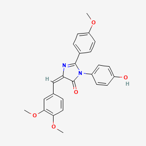 molecular formula C25H22N2O5 B4897147 5-(3,4-dimethoxybenzylidene)-3-(4-hydroxyphenyl)-2-(4-methoxyphenyl)-3,5-dihydro-4H-imidazol-4-one 