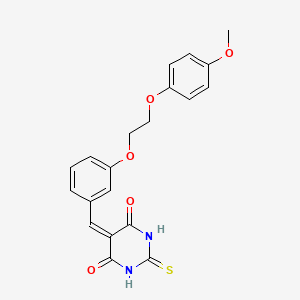 molecular formula C20H18N2O5S B4897157 5-{3-[2-(4-methoxyphenoxy)ethoxy]benzylidene}-2-thioxodihydro-4,6(1H,5H)-pyrimidinedione 