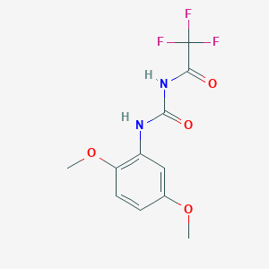 molecular formula C11H11F3N2O4 B489717 N-(2,5-dimethoxyphenyl)-N'-(trifluoroacetyl)urea CAS No. 340264-58-6