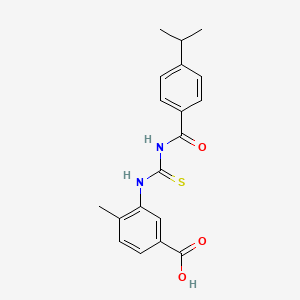 molecular formula C19H20N2O3S B4897179 3-({[(4-isopropylbenzoyl)amino]carbonothioyl}amino)-4-methylbenzoic acid 