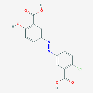 molecular formula C₁₄H₉ClN₂O₅ B048972 5-[(3-羧基-4-氯苯基)偶氮]水杨酸 CAS No. 93964-55-7