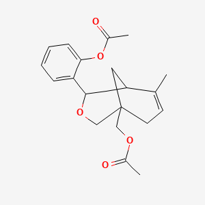 molecular formula C20H24O5 B4897218 2-{5-[(acetyloxy)methyl]-8-methyl-3-oxabicyclo[3.3.1]non-7-en-2-yl}phenyl acetate 