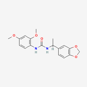 molecular formula C18H20N2O5 B4897224 N-[1-(1,3-benzodioxol-5-yl)ethyl]-N'-(2,4-dimethoxyphenyl)urea 