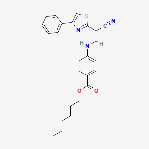 hexyl 4-{[2-cyano-2-(4-phenyl-1,3-thiazol-2-yl)vinyl]amino}benzoate