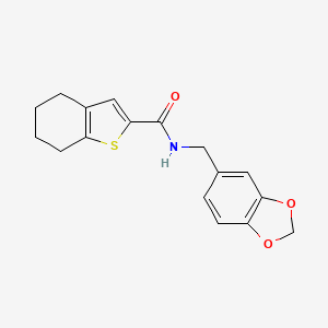 molecular formula C17H17NO3S B4897255 N-(1,3-benzodioxol-5-ylmethyl)-4,5,6,7-tetrahydro-1-benzothiophene-2-carboxamide 