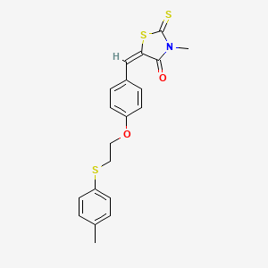 molecular formula C20H19NO2S3 B4897277 3-methyl-5-(4-{2-[(4-methylphenyl)thio]ethoxy}benzylidene)-2-thioxo-1,3-thiazolidin-4-one 