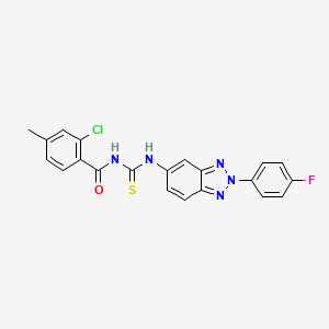 molecular formula C21H15ClFN5OS B4897278 2-chloro-N-({[2-(4-fluorophenyl)-2H-1,2,3-benzotriazol-5-yl]amino}carbonothioyl)-4-methylbenzamide 