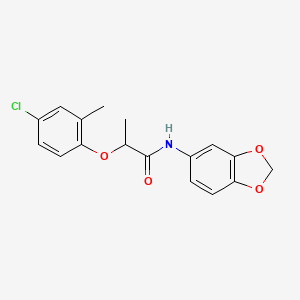 molecular formula C17H16ClNO4 B4897306 N-1,3-benzodioxol-5-yl-2-(4-chloro-2-methylphenoxy)propanamide 