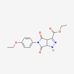 molecular formula C16H17N3O5 B4897315 ethyl 5-(4-ethoxyphenyl)-4,6-dioxo-1,3a,4,5,6,6a-hexahydropyrrolo[3,4-c]pyrazole-3-carboxylate 