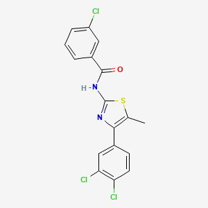molecular formula C17H11Cl3N2OS B4897318 3-chloro-N-[4-(3,4-dichlorophenyl)-5-methyl-1,3-thiazol-2-yl]benzamide 