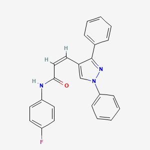 molecular formula C24H18FN3O B4897322 3-(1,3-diphenyl-1H-pyrazol-4-yl)-N-(4-fluorophenyl)acrylamide 
