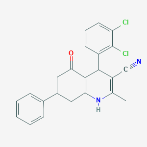 molecular formula C23H18Cl2N2O B4897338 4-(2,3-dichlorophenyl)-2-methyl-5-oxo-7-phenyl-1,4,5,6,7,8-hexahydro-3-quinolinecarbonitrile 