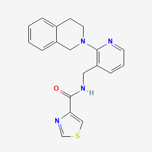 molecular formula C19H18N4OS B4897343 N-{[2-(3,4-dihydro-2(1H)-isoquinolinyl)-3-pyridinyl]methyl}-1,3-thiazole-4-carboxamide 