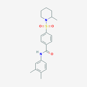 molecular formula C21H26N2O3S B4897346 N-(3,4-dimethylphenyl)-4-[(2-methyl-1-piperidinyl)sulfonyl]benzamide 