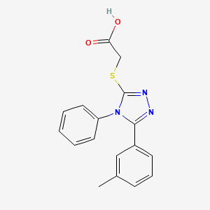 molecular formula C17H15N3O2S B4897349 {[5-(3-methylphenyl)-4-phenyl-4H-1,2,4-triazol-3-yl]thio}acetic acid 