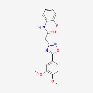 molecular formula C18H16FN3O4 B4897364 2-[5-(3,4-dimethoxyphenyl)-1,2,4-oxadiazol-3-yl]-N-(2-fluorophenyl)acetamide 
