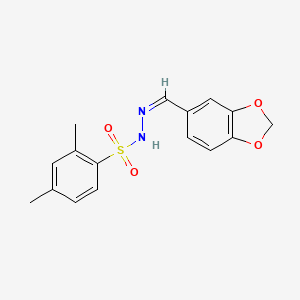 molecular formula C16H16N2O4S B4897373 N'-(1,3-benzodioxol-5-ylmethylene)-2,4-dimethylbenzenesulfonohydrazide 