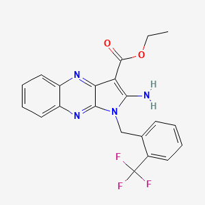 molecular formula C21H17F3N4O2 B4897384 ethyl 2-amino-1-[2-(trifluoromethyl)benzyl]-1H-pyrrolo[2,3-b]quinoxaline-3-carboxylate 