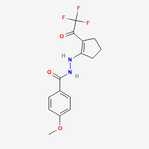 4-methoxy-N'-[2-(trifluoroacetyl)-1-cyclopenten-1-yl]benzohydrazide
