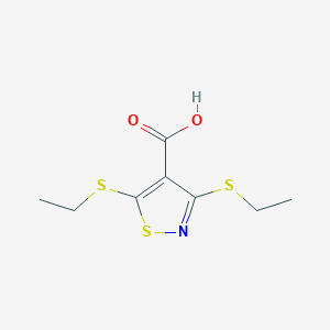 molecular formula C8H11NO2S3 B4897398 3,5-bis(ethylthio)-4-isothiazolecarboxylic acid 