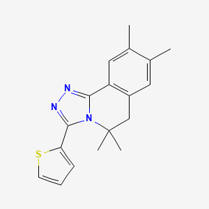 molecular formula C18H19N3S B4897406 5,5,8,9-tetramethyl-3-(2-thienyl)-5,6-dihydro[1,2,4]triazolo[3,4-a]isoquinoline 